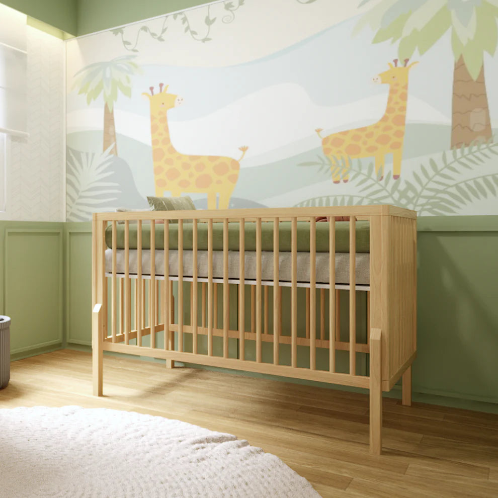 Berço vira Cama em Madeira Bold e Cômoda 6 Gavetas Linha Cozy