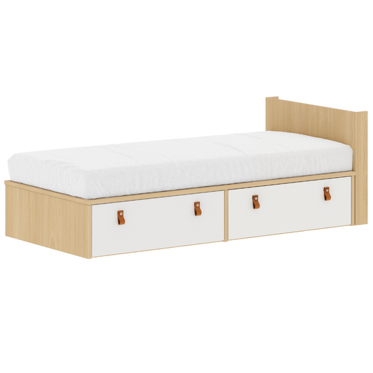 Cama Infantil com Gavetões e Cabeceira Porta Livros Linha Join