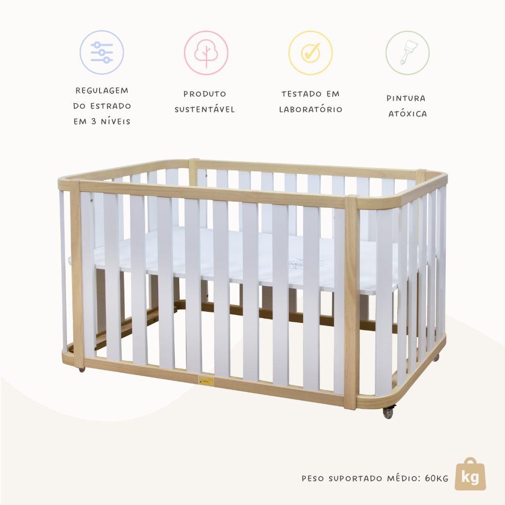 Berço bebe Berço americano, berço de madeira, berço 2 em 1 berço Quater