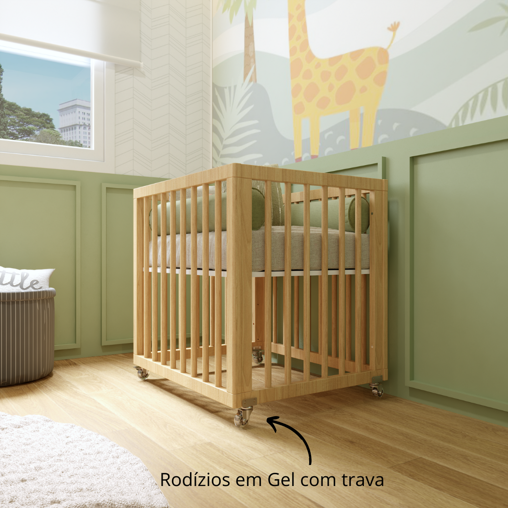 Berço de Bebê 2 em 1 Evolutivo de Madeira Linha Bold