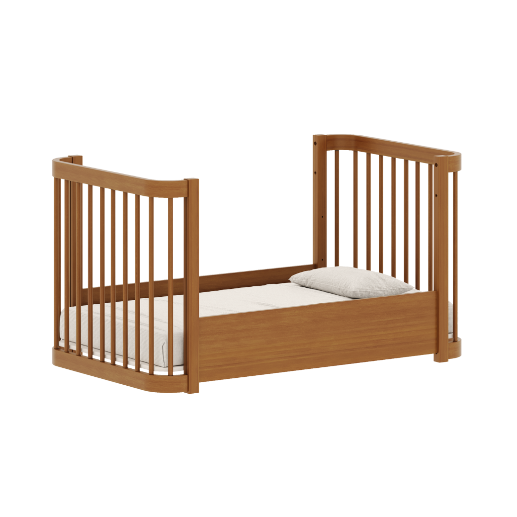Berço Evolutivo de Madeira cor Nogueira Linha Cromo