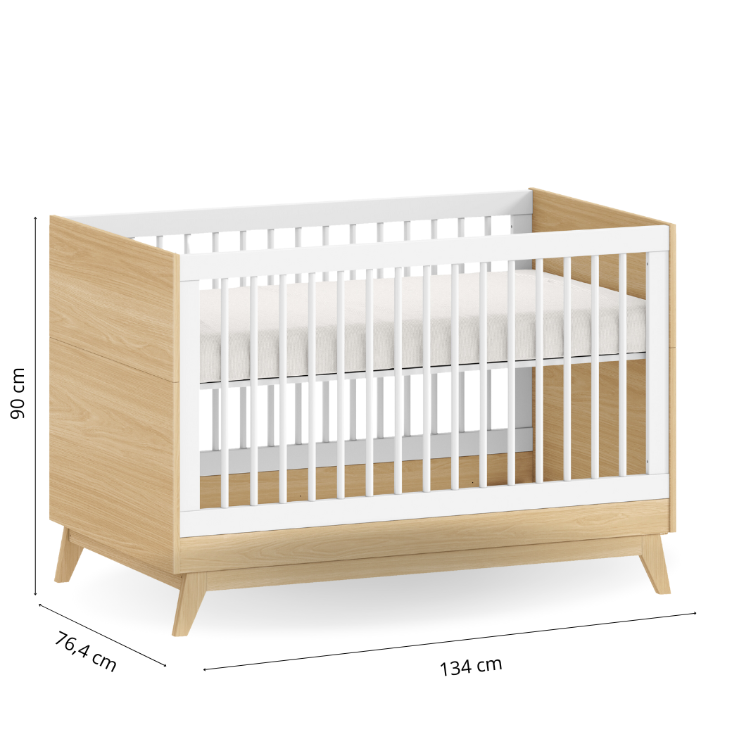 Berço com Colchão Vira Mini Cama Linha Petit