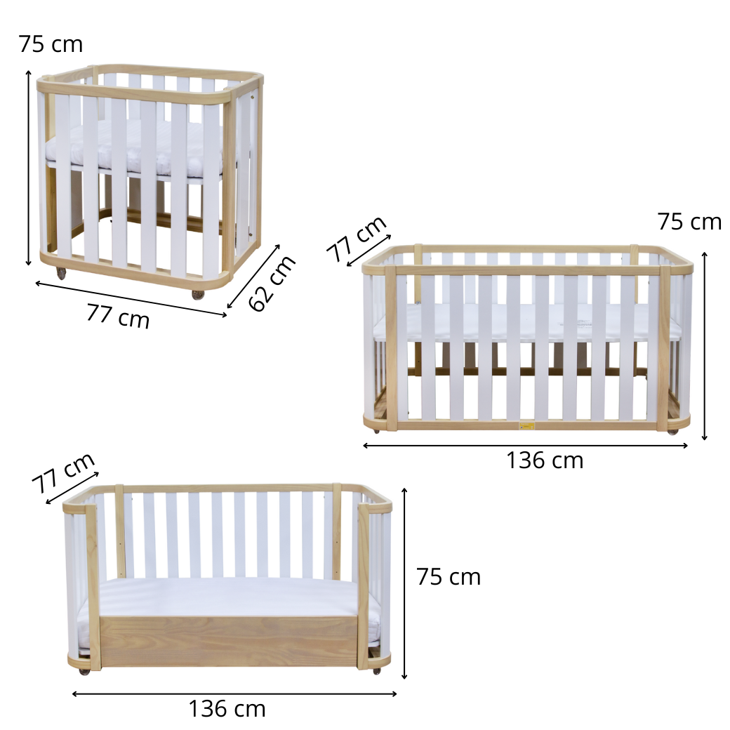 Berço Loop 3 em 1 foi pensado para acompanhar diferentes fases do crescimento do bebê.