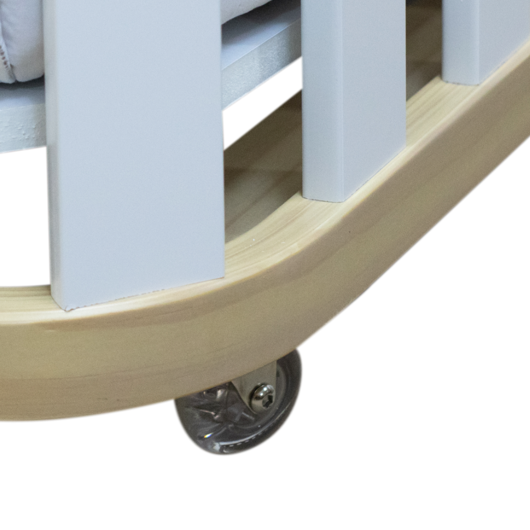 Berço 3 em 1 Evolutivo Linha Loop Branco com Madeira