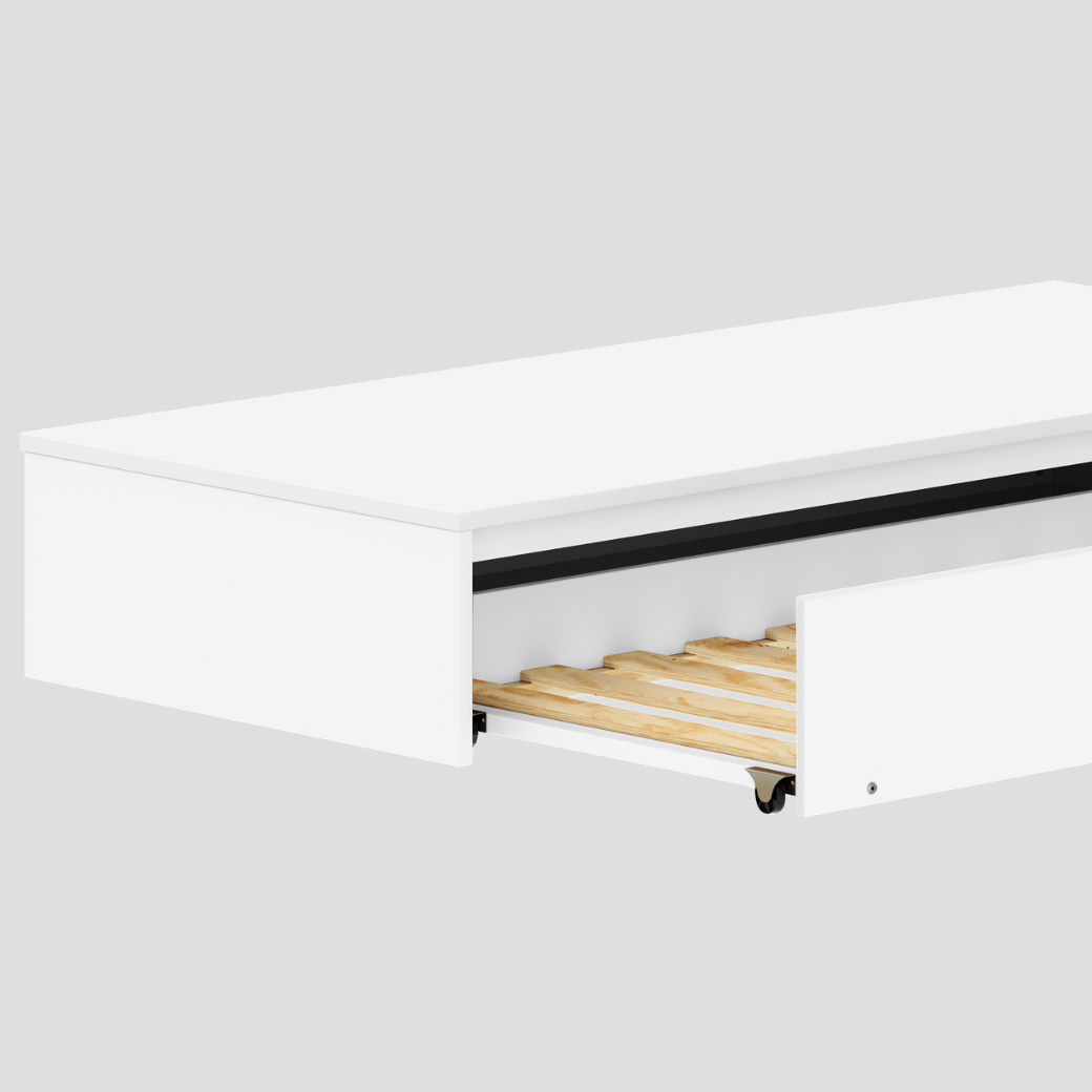 Cama com Cama Auxiliar Branca Linha Join em MDF