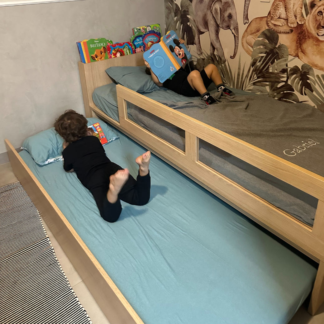 Bicama com Cabeceira e Proteção Lateral em MDF Linha Join