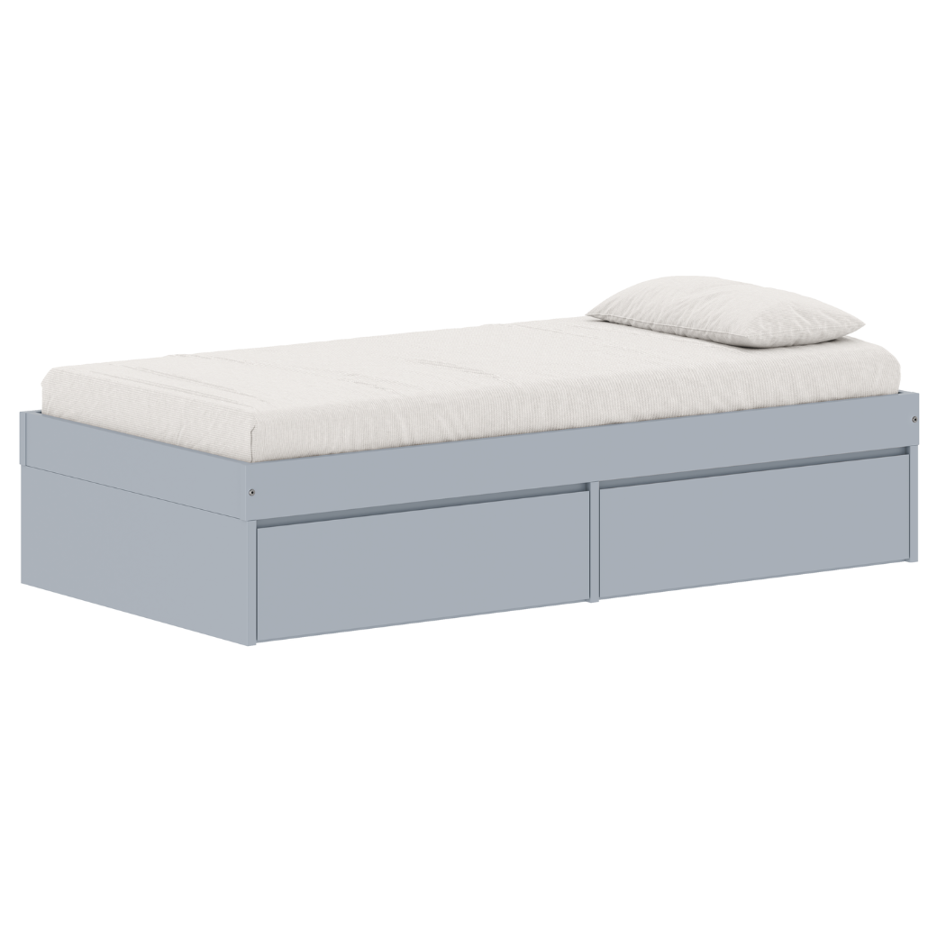 A cama da linha Play, tem cabamento em MDF revestido e Laqueado.