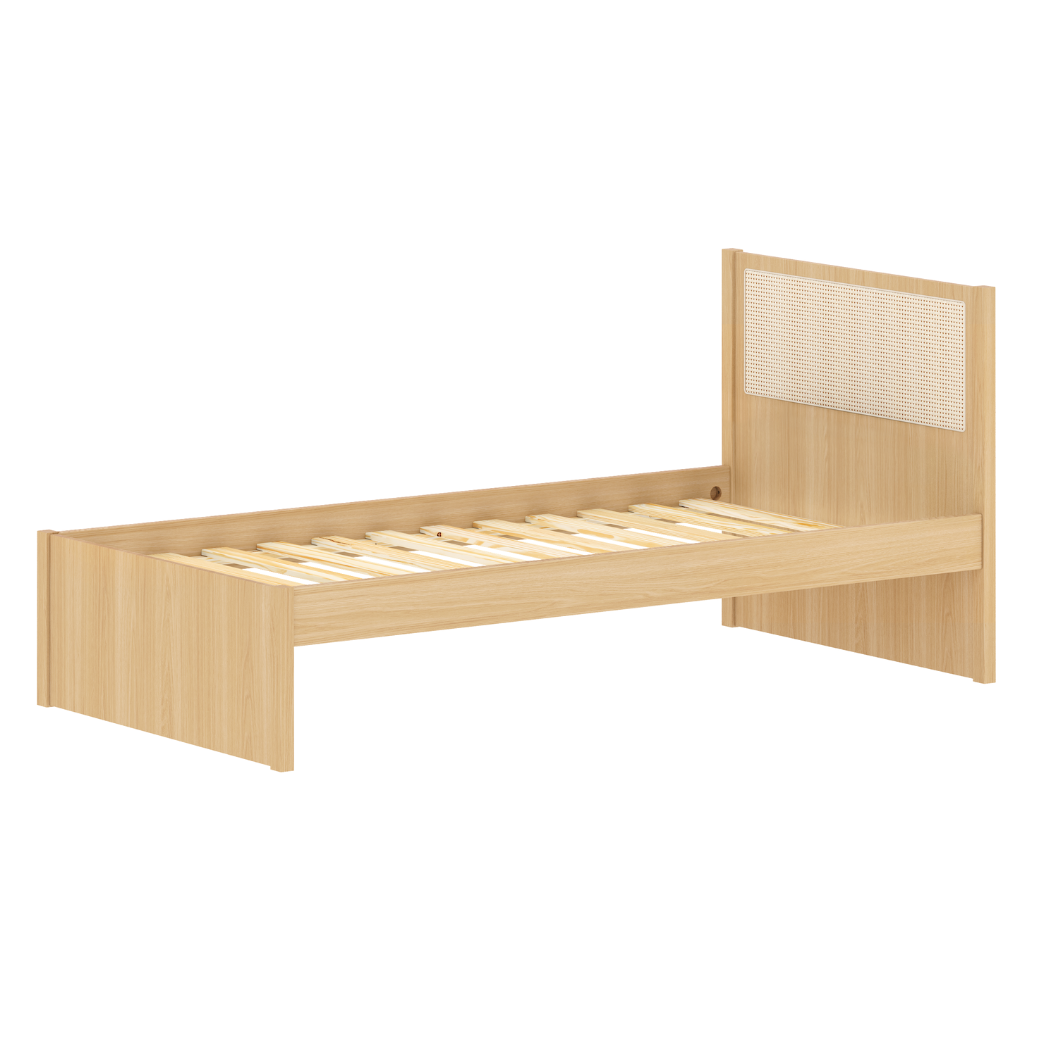 Cama Infantil Solteiro com Detalhe em Palha Linha Indy