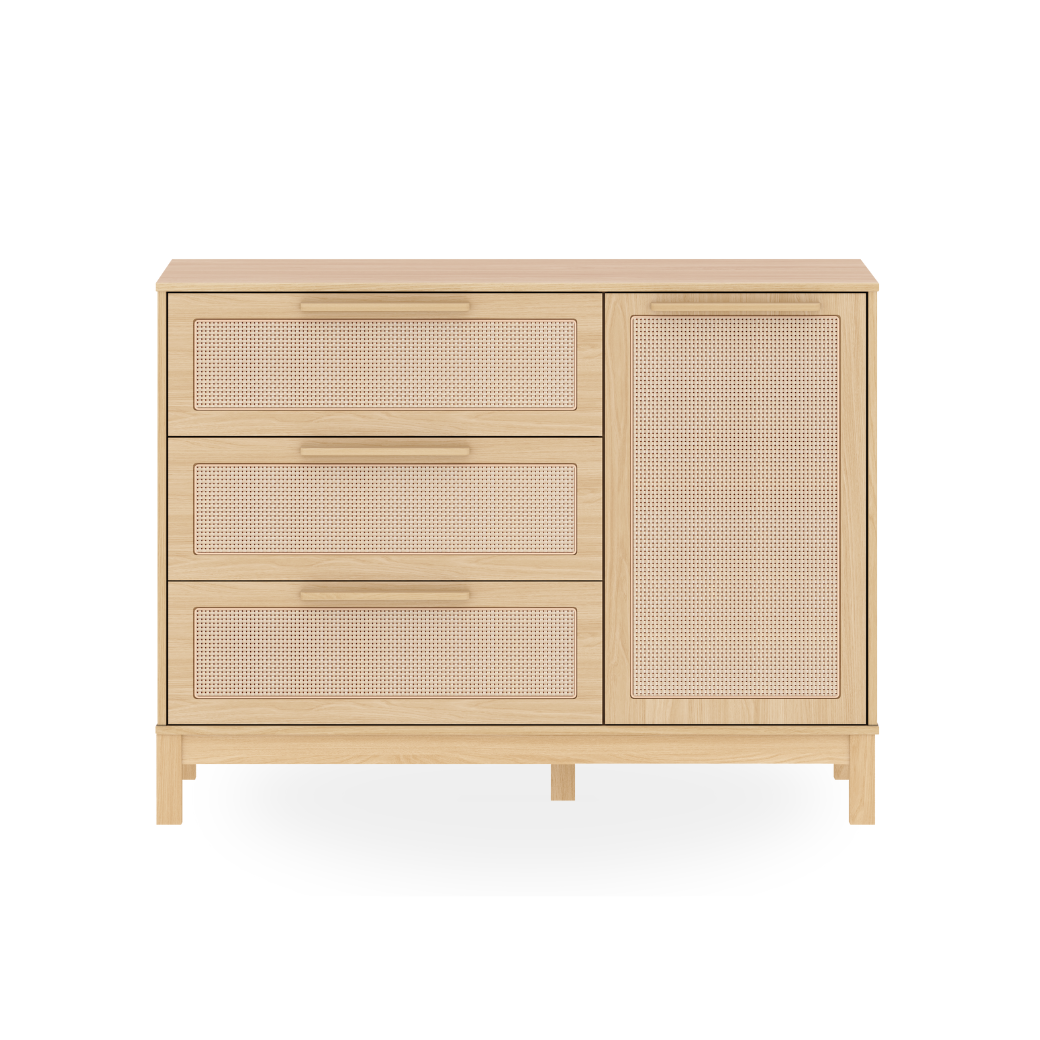 Cômoda Indy com Palhinha e Ampla Capacidade – Perfeita para o Quarto do Bebê