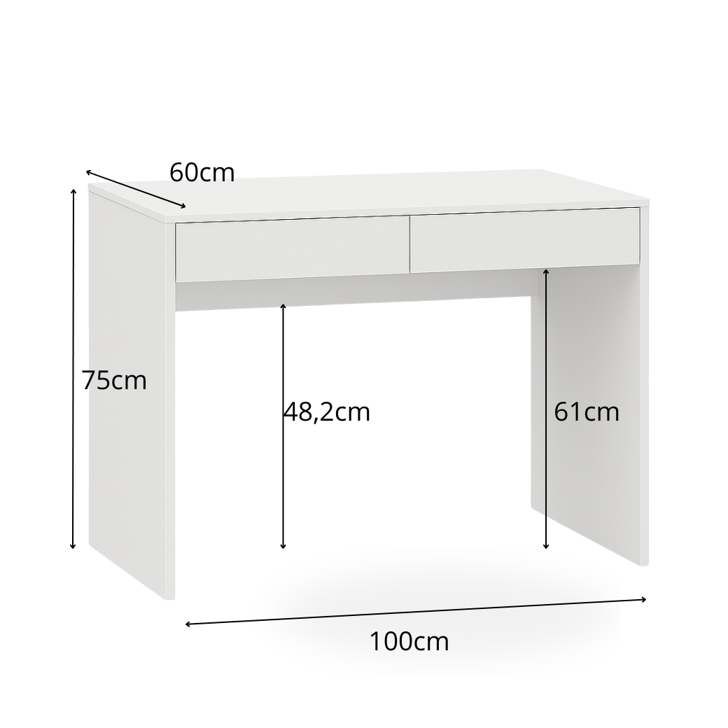 Escrivaninha em MDF com 2 Gavetas Linha Arcos