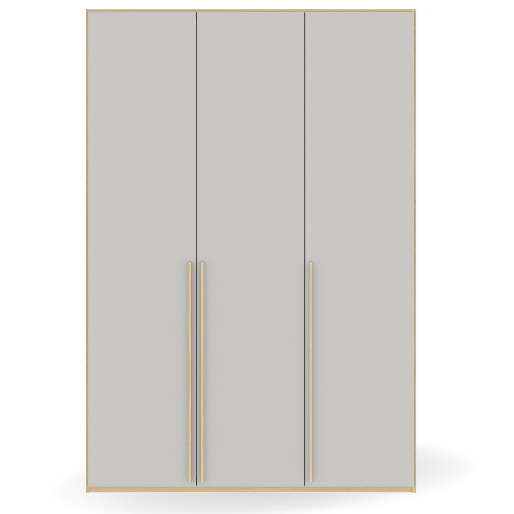 Guarda Roupa Infantil 3 Portas Cinza Beton com Carvalho Malva Linha Join