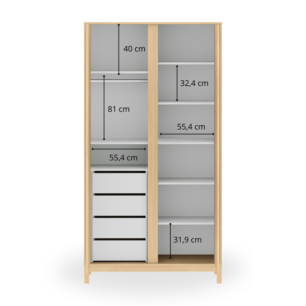 Guarda Roupa 2 Portas em MDF Carvalho Malva Linha Soley