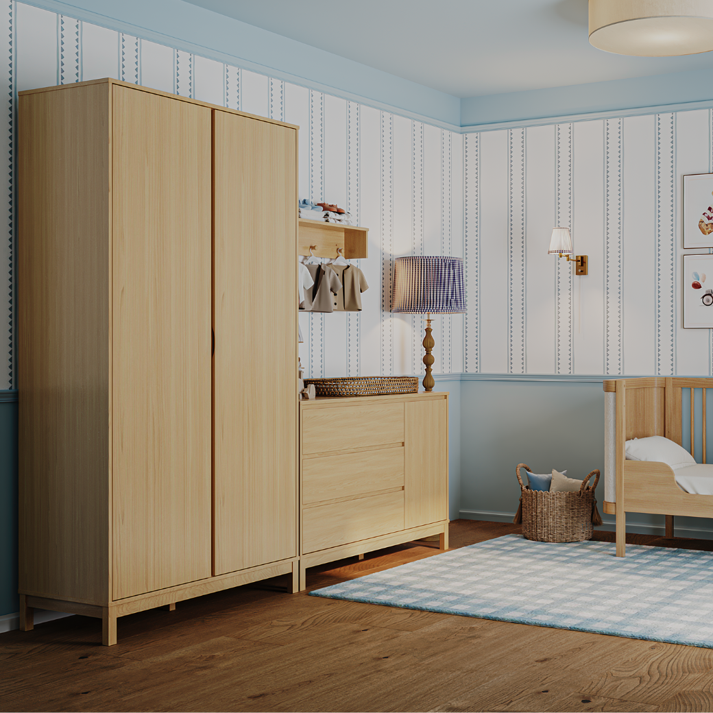 Guarda Roupa 2 Portas em MDF Carvalho Malva Linha Soley