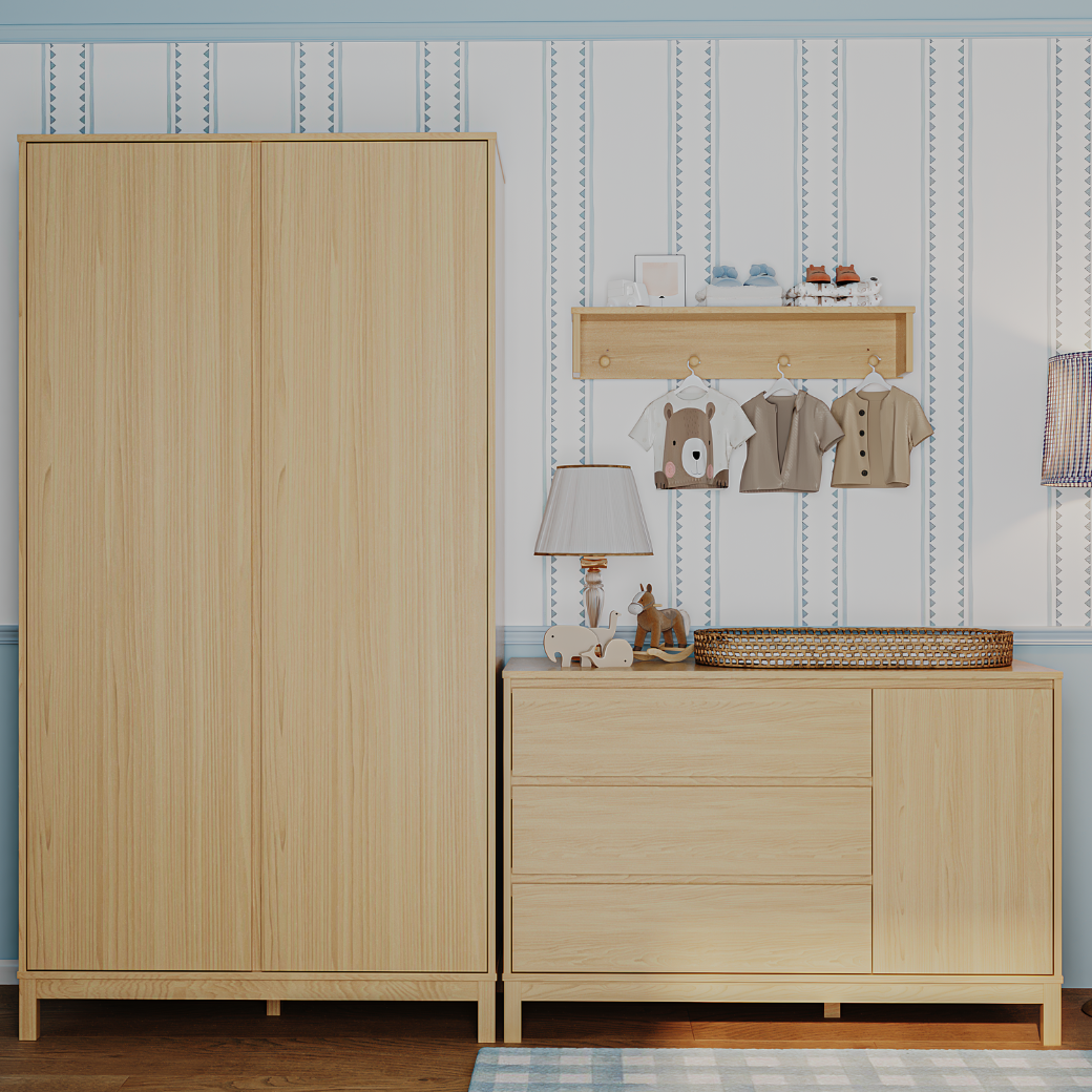 Guarda Roupa 2 Portas em MDF Carvalho Malva Linha Soley