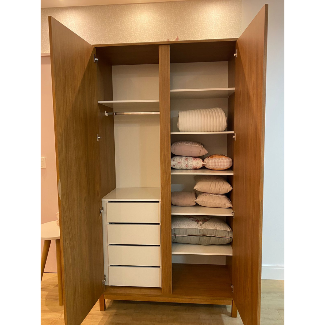 Conjunto Guarda Roupa 2 Portas e Torre Organizadora Linha Soley