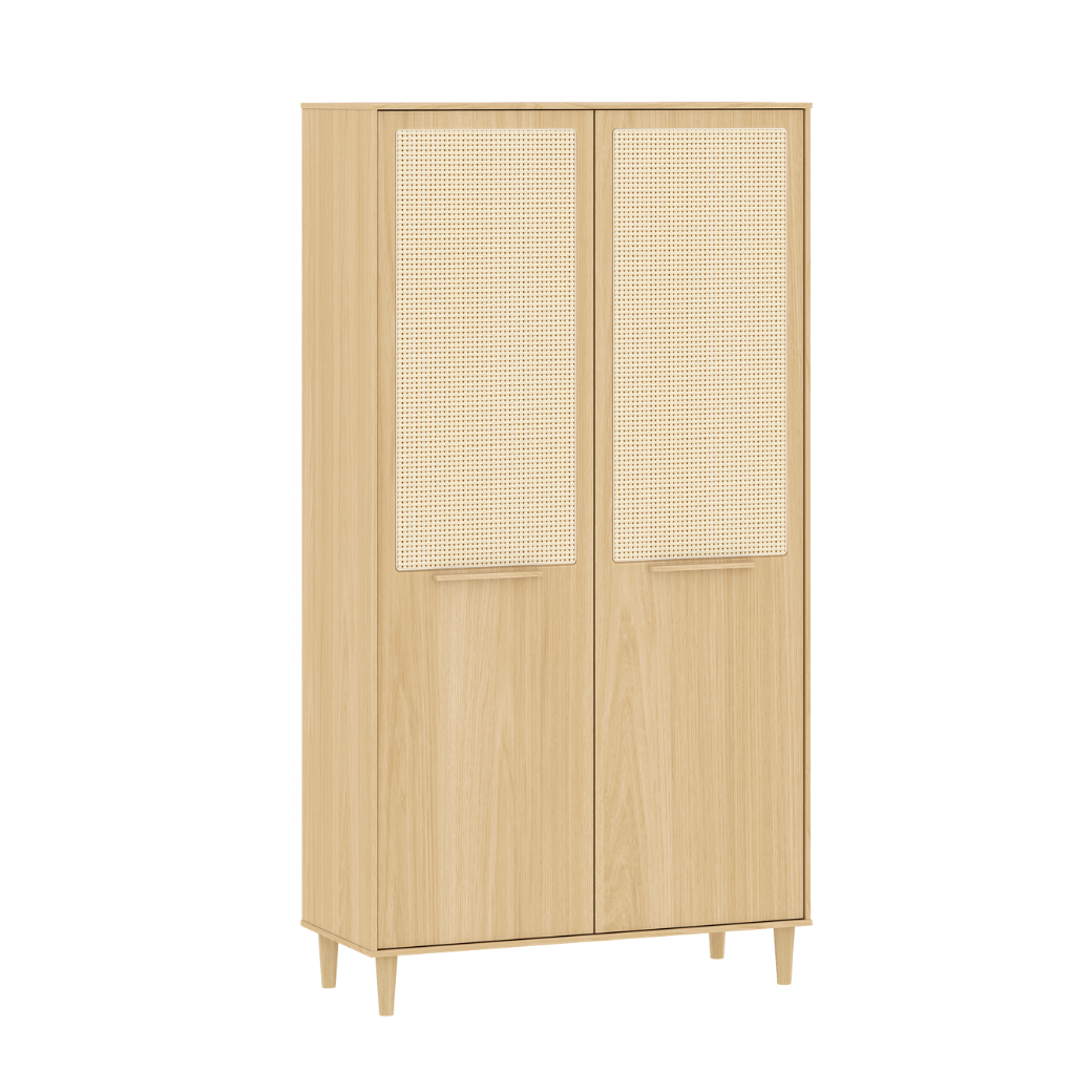 Guarda Roupa Infantil Paglia 2 Portas com Palhinha Natural – MDF e Madeira Pinus