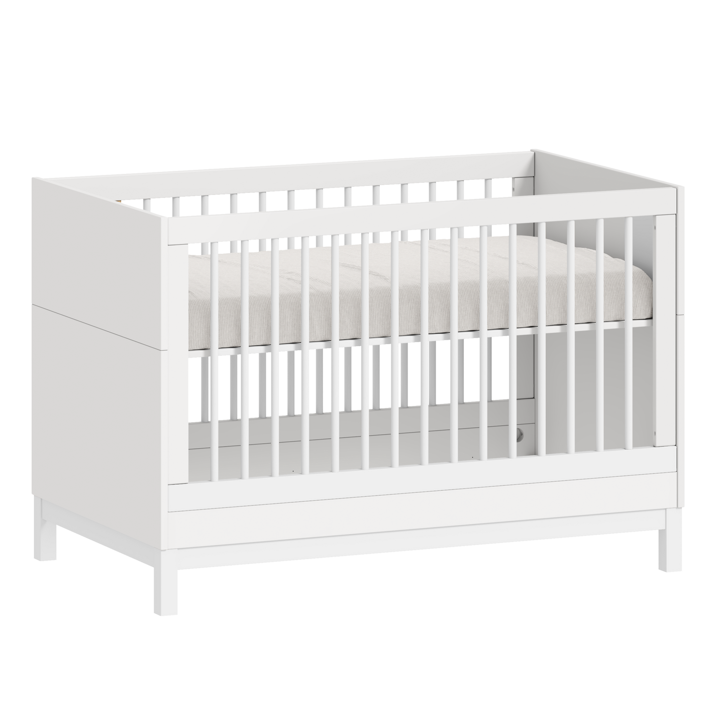 Berço Americano 2 em 1 Cozy Branco Fosco | Vira Mini Cama