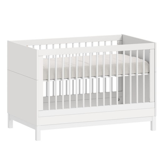 Berço Americano 2 em 1 Cozy Branco Fosco | Vira Mini Cama