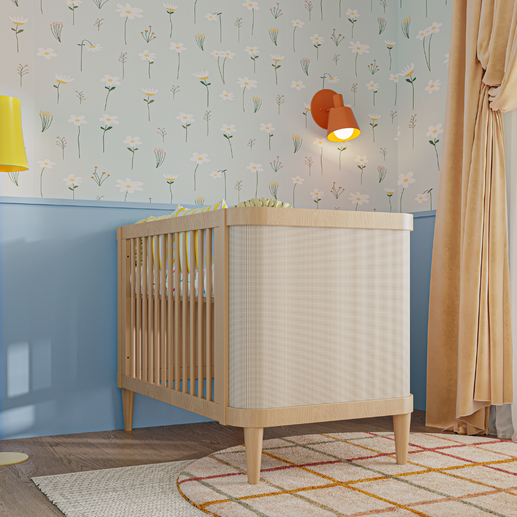 Berço Evolutivo 3 em 1 e Cômoda 4 gavetas Linha Paglia