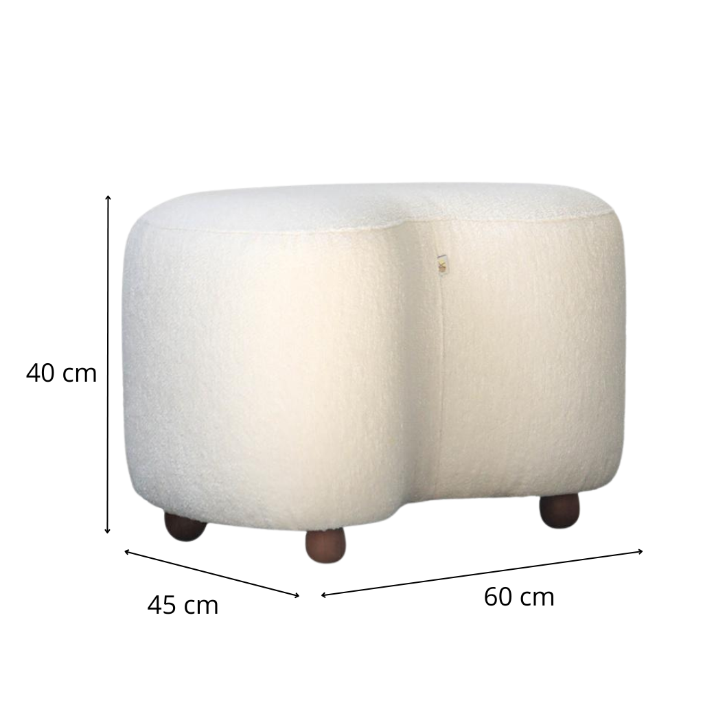 Poltrona Amamentação Balanço com Puff Curve Tecido Bouclé