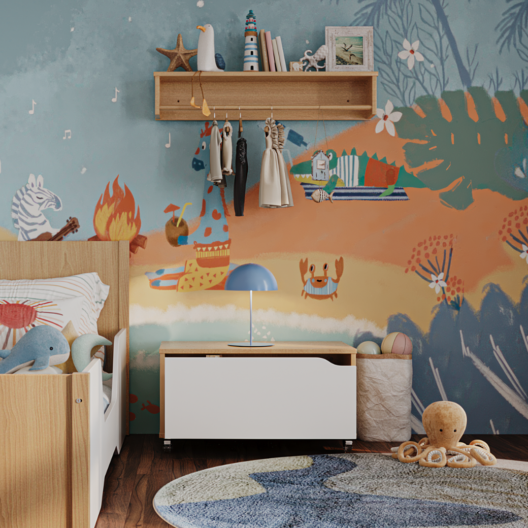 Baú Organizador Multifuncional com Rodízios e Gaveta