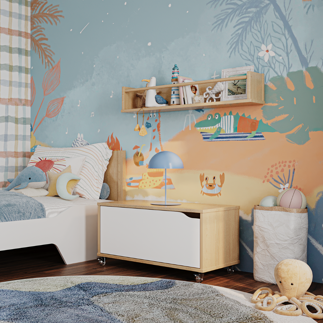 Baú Organizador Multifuncional com Rodízios e Gaveta