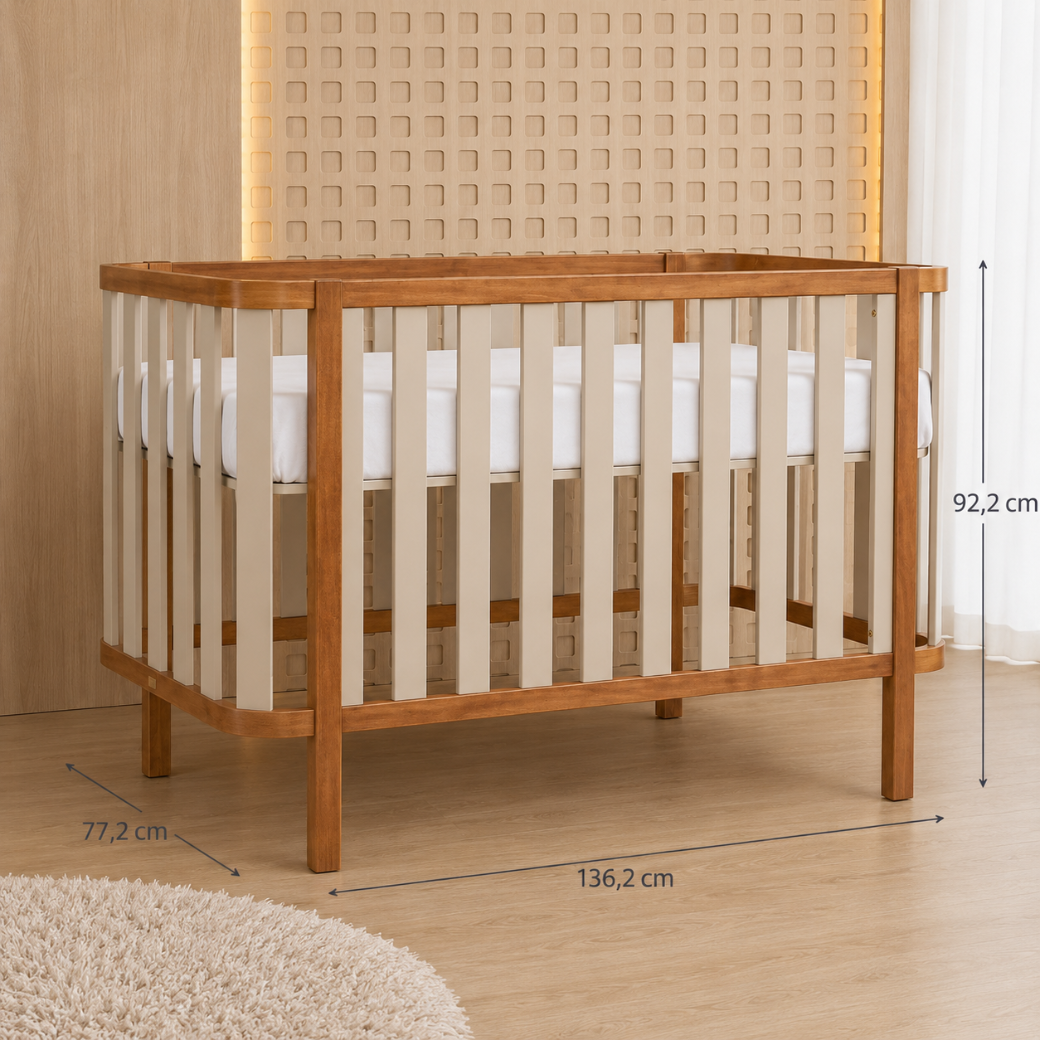 Berço 2 em 1 Madeira Maciça com MDF | Linha Softy