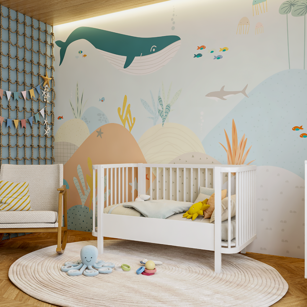 Berço Americano Branco para Quarto de Bebê vira Caminha Linha Kurve