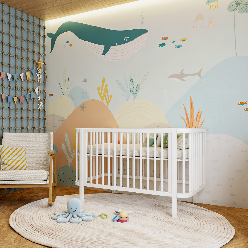 Berço Americano Branco para Quarto de Bebê vira Caminha Linha Kurve