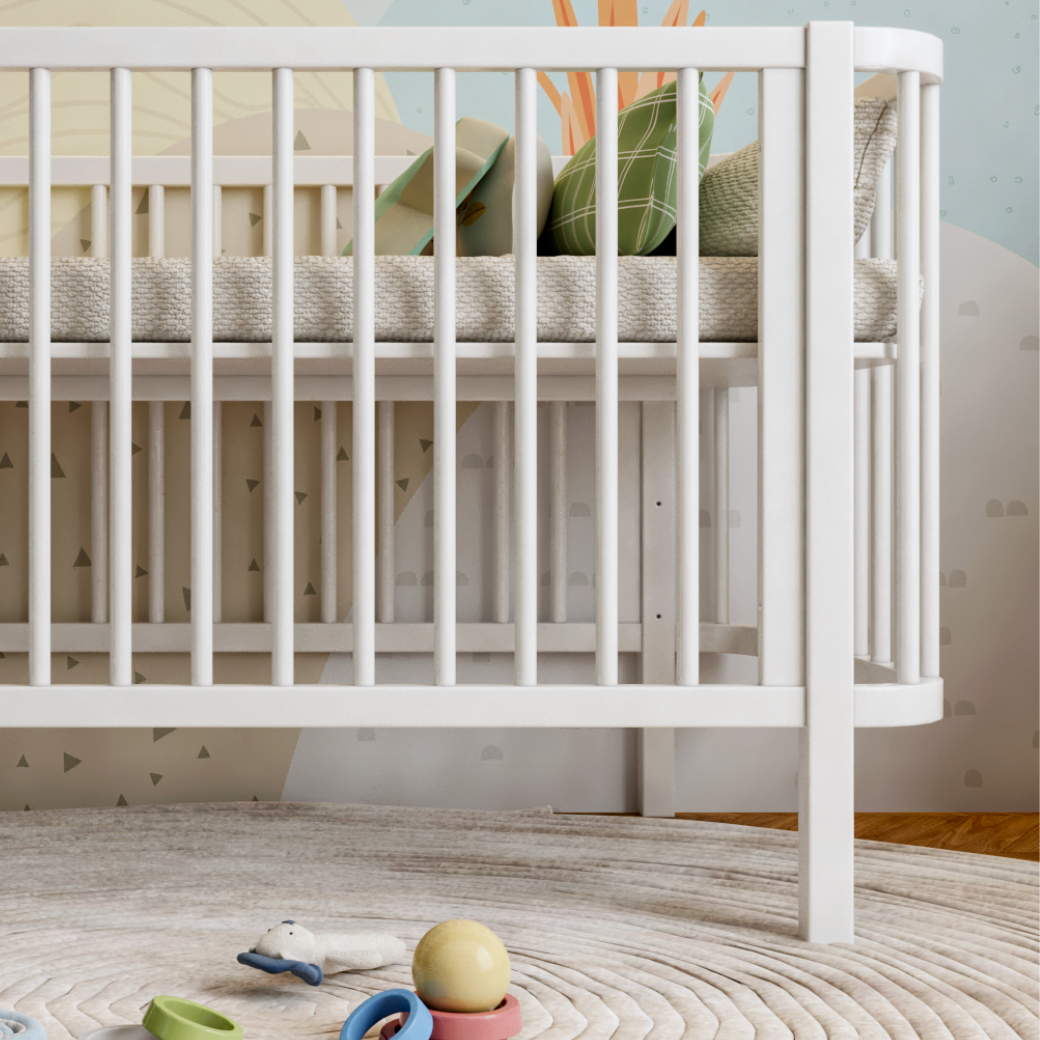 Berço Americano Branco para Quarto de Bebê vira Caminha Linha Kurve