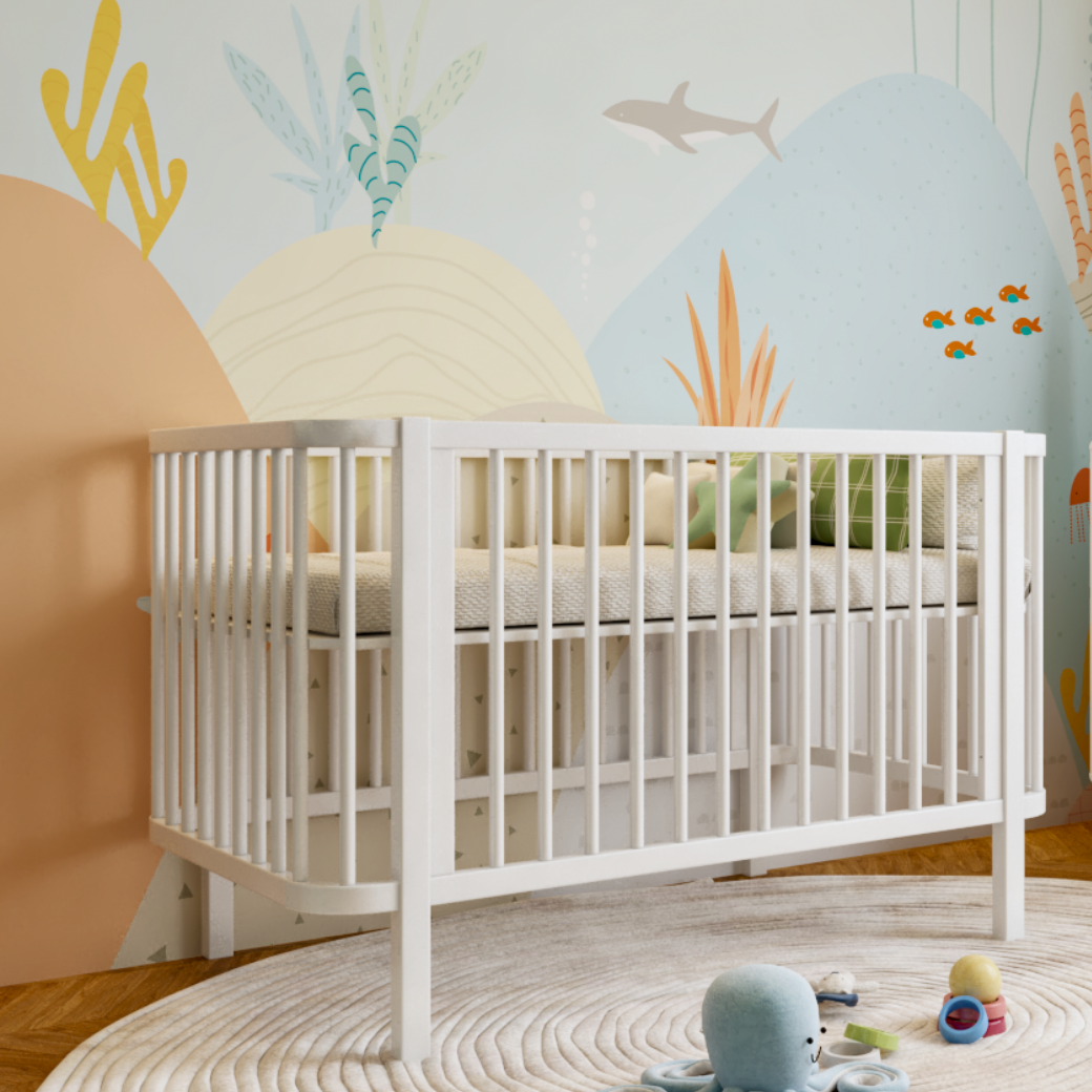 Berço Americano Branco para Quarto de Bebê vira Caminha Linha Kurve