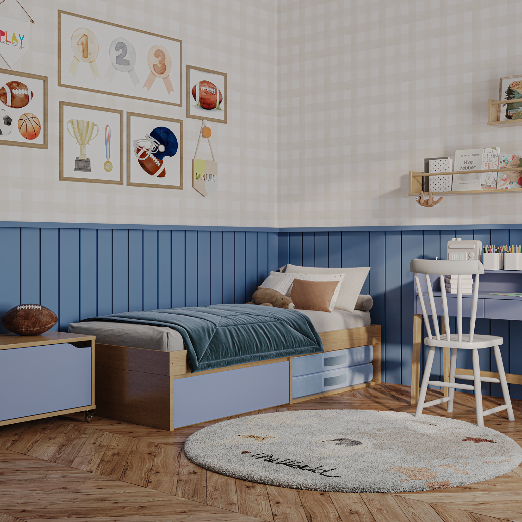 Cama Infantil Linha Play com Gaveta e Nicho Multifuncional
