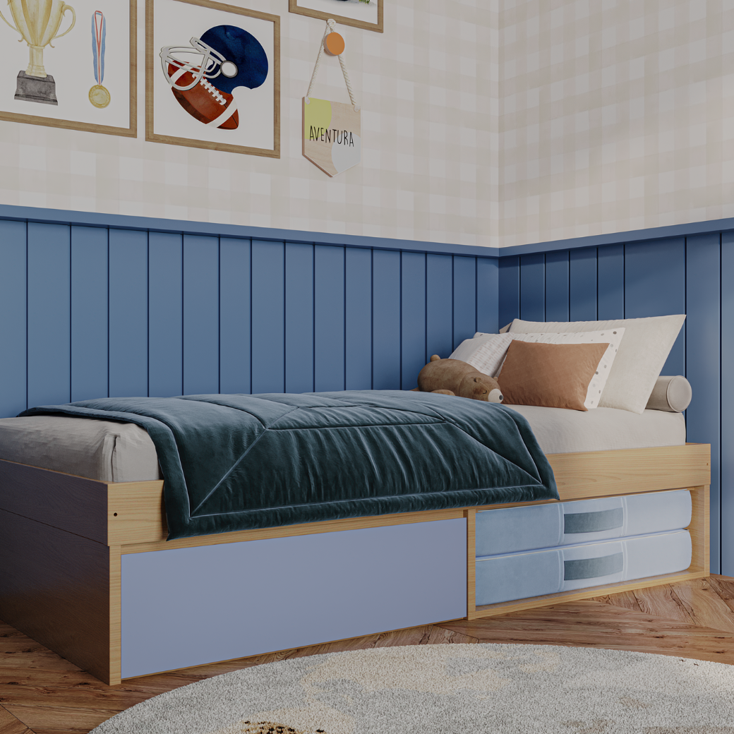 Cama Infantil Linha Play com Gaveta e Nicho Multifuncional