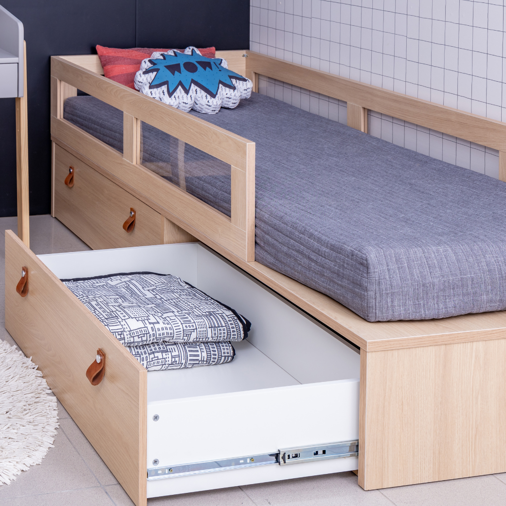 cama infantil com grade de proteção para crianças