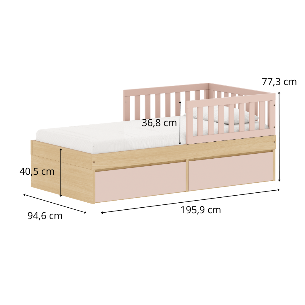 Cama com Gavetas e Proteção Lateral Linha Play