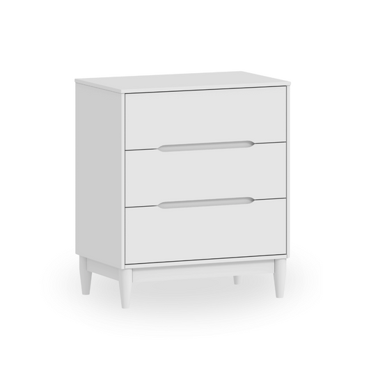 Cômoda Infantil Tomi Branco Fosco 3 Gavetas em MDF 15 mm com Pés Pinus