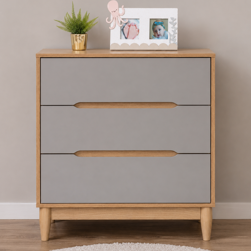 Cômoda Infantil 75cm com 3 Gavetas | Linha Tomi