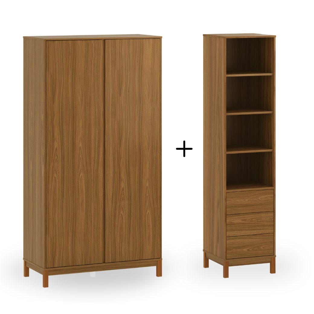 Conjunto Guarda Roupa 2 Portas e Torre Organizadora Linha Soley