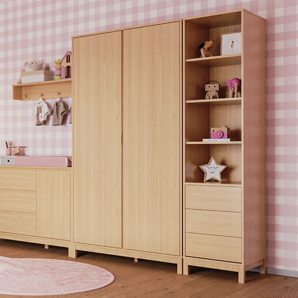 Conjunto Guarda Roupa e Torre Organizadora Linha Soley