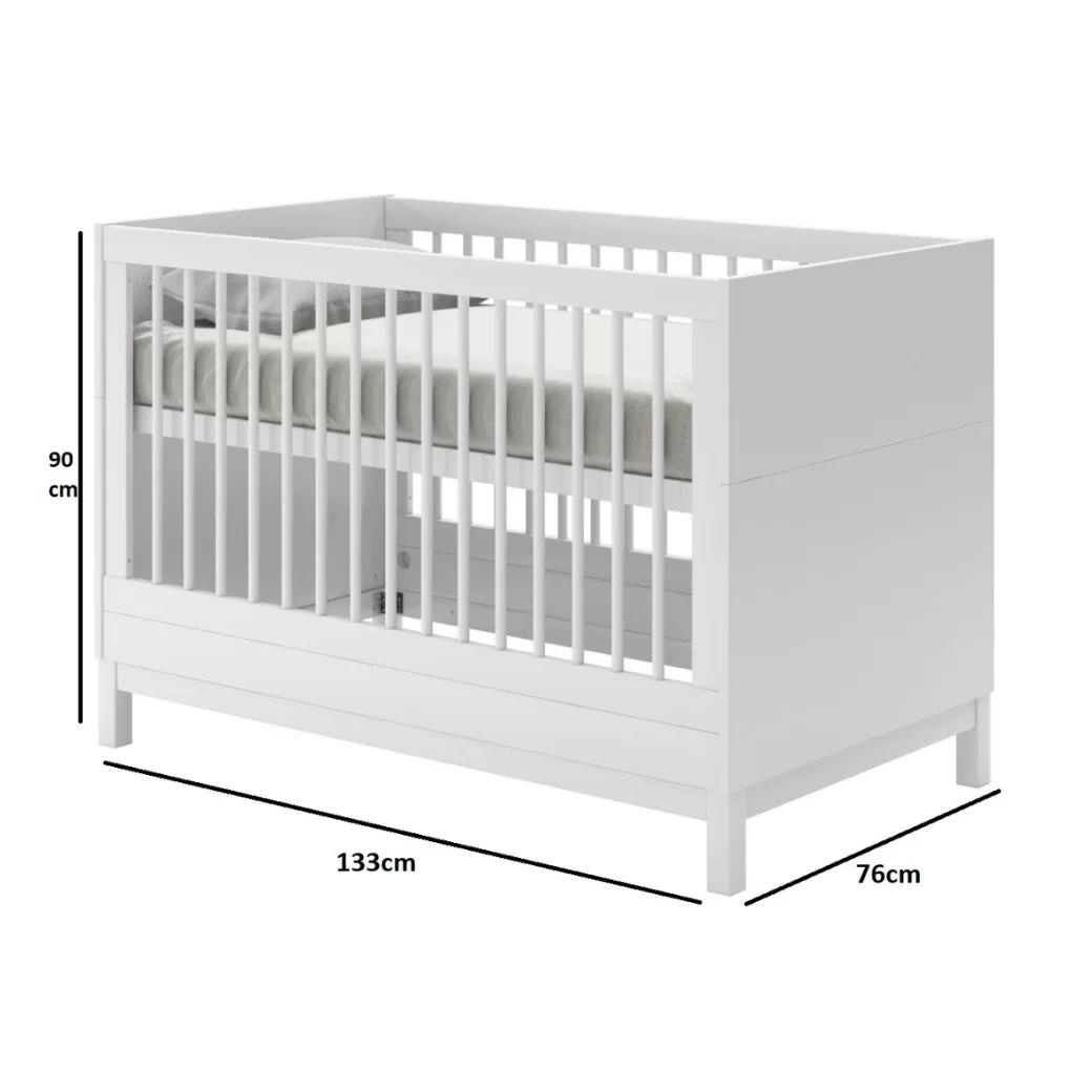 Berço Americano 2 em 1 Cozy Branco Fosco | Vira Mini Cama