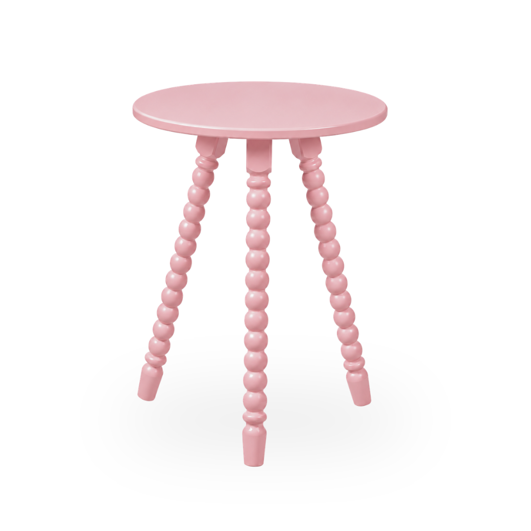Mesa Lateral de Apoio em Madeira Maciça com Design Torneado | Linha Solene