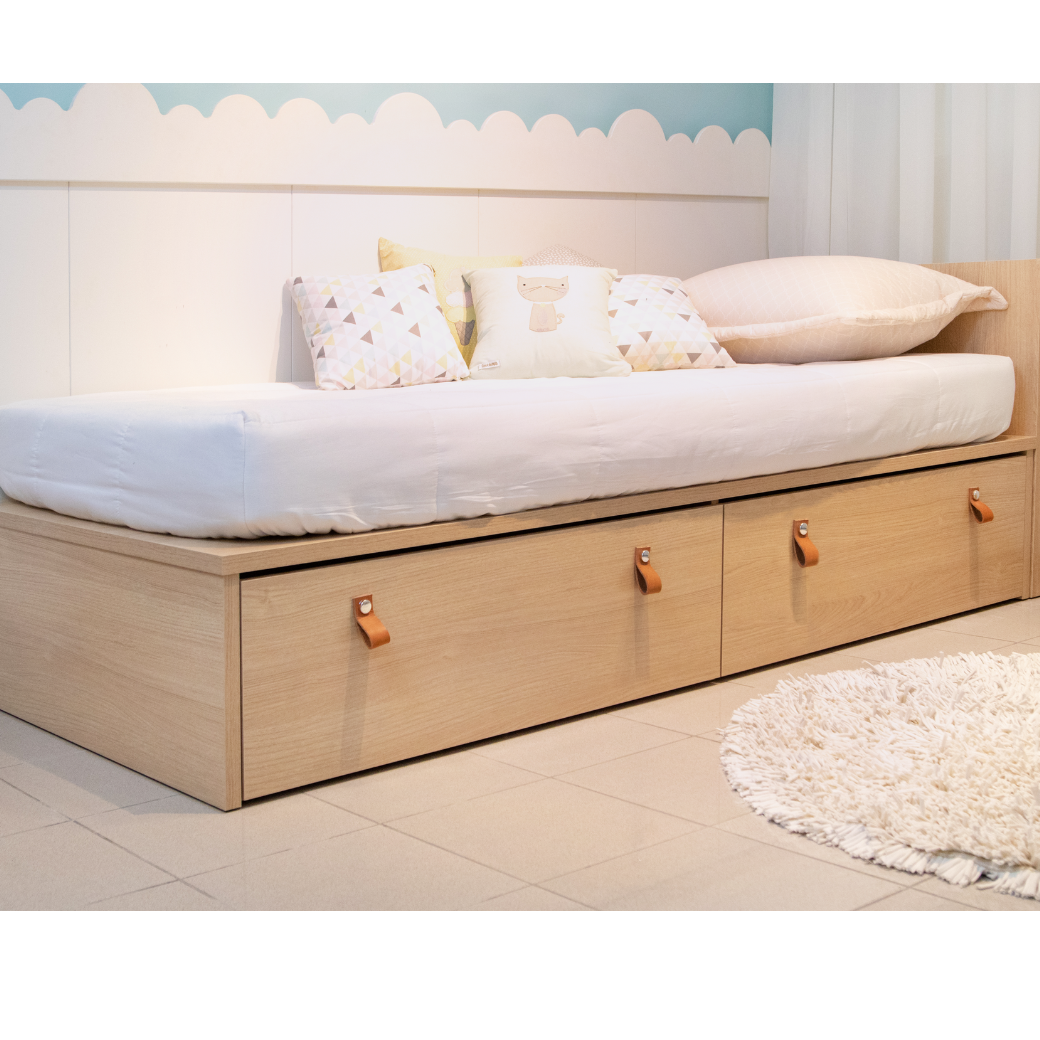 Cama Infantil com Gavetas em MDF Tamanho Solteiro para Quarto Infantil Linha Join