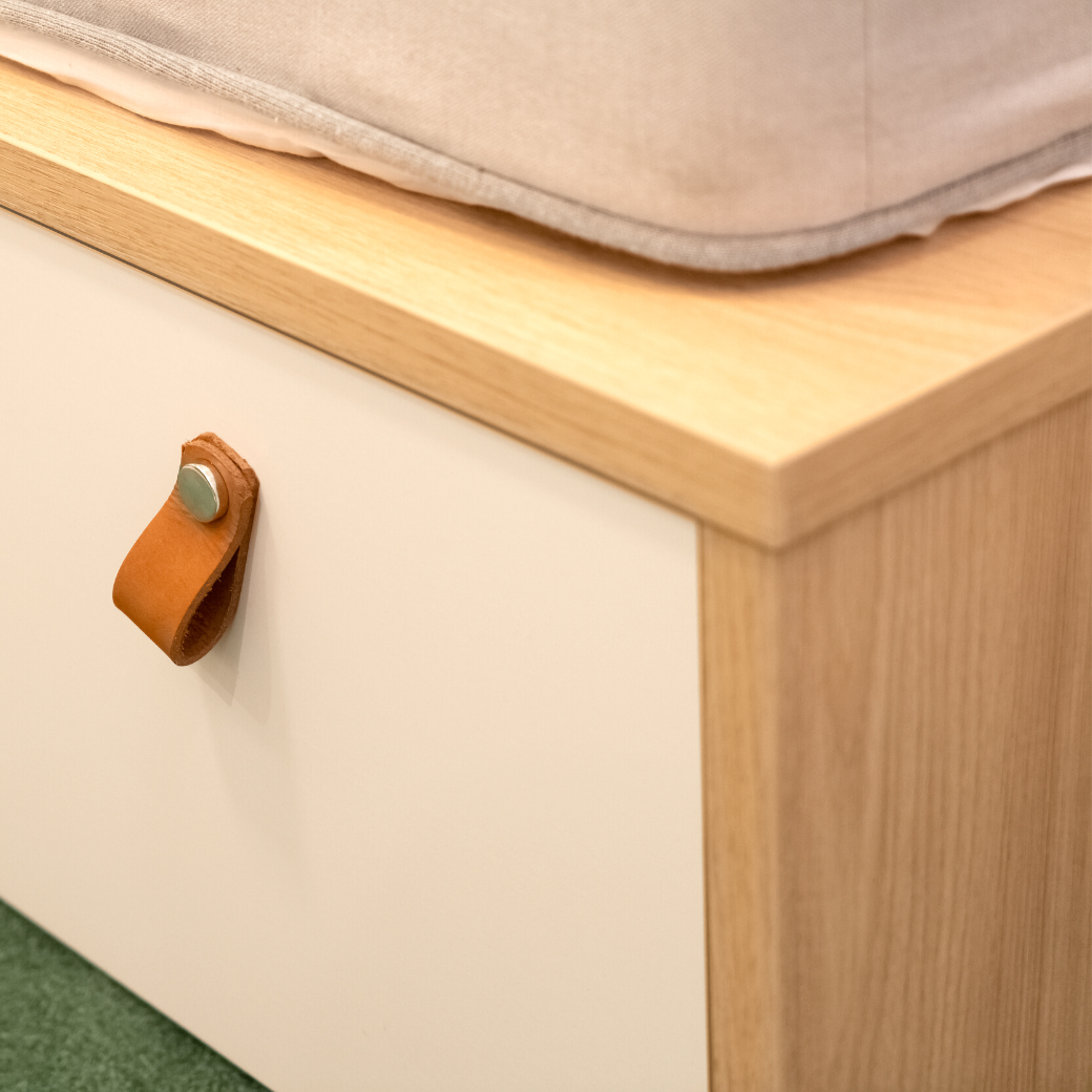 Cama Infantil com Gavetões e Cabeceira Porta Livros Linha Join