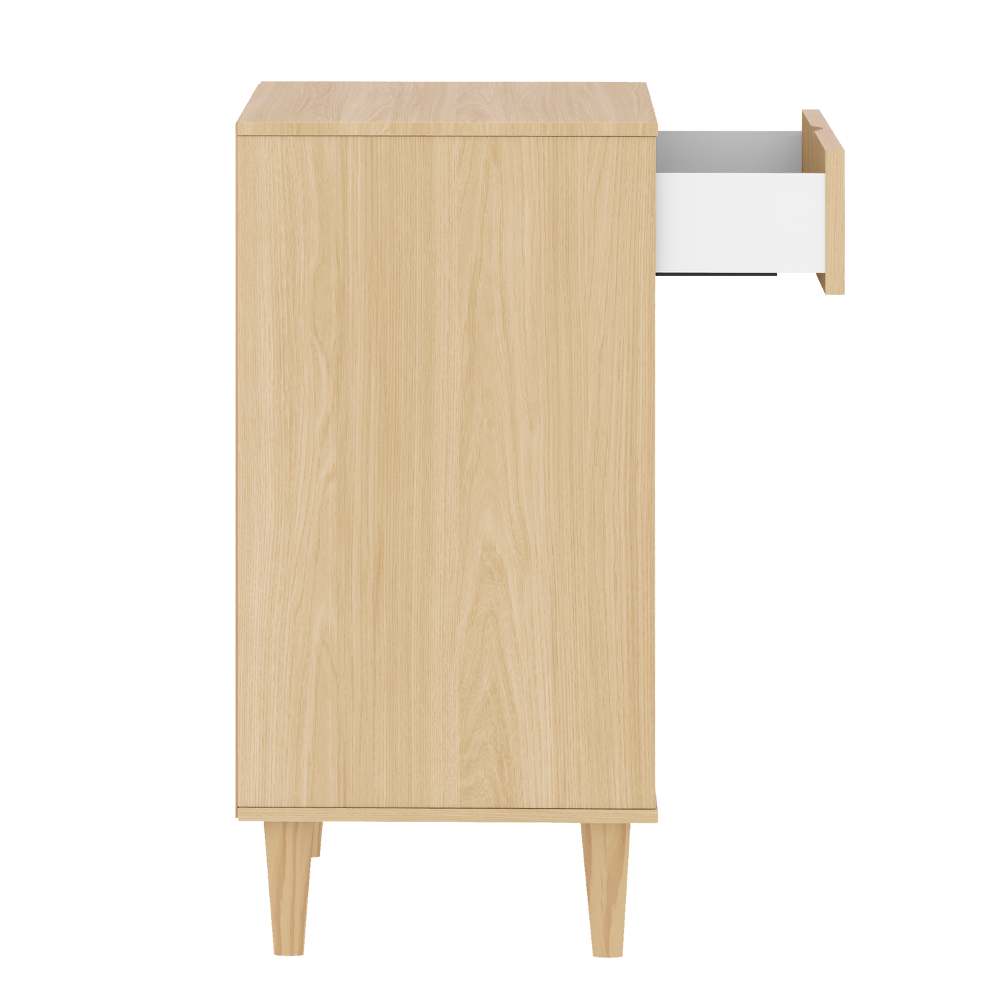 Conjunto Linha Paglia – Berço 2 em 1 em Madeira Pinus, Cômoda MDF com Palhinha e Guarda-Roupa 3 Portas