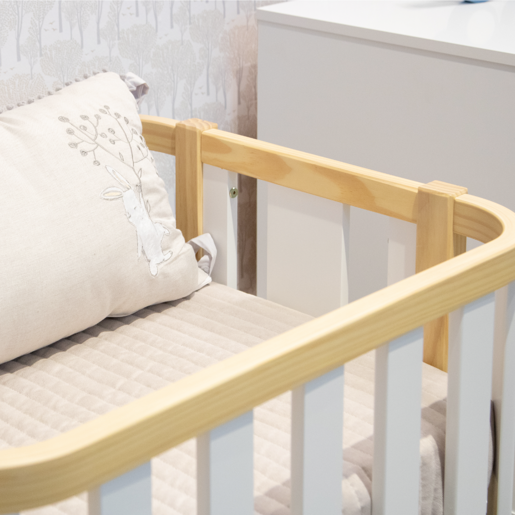 Berço 3 em 1 Evolutivo Linha Loop Branco com Madeira