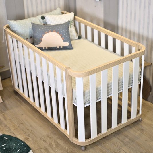 Berço Americano 2 em 1 Loop | Branco com Carvalho Malva