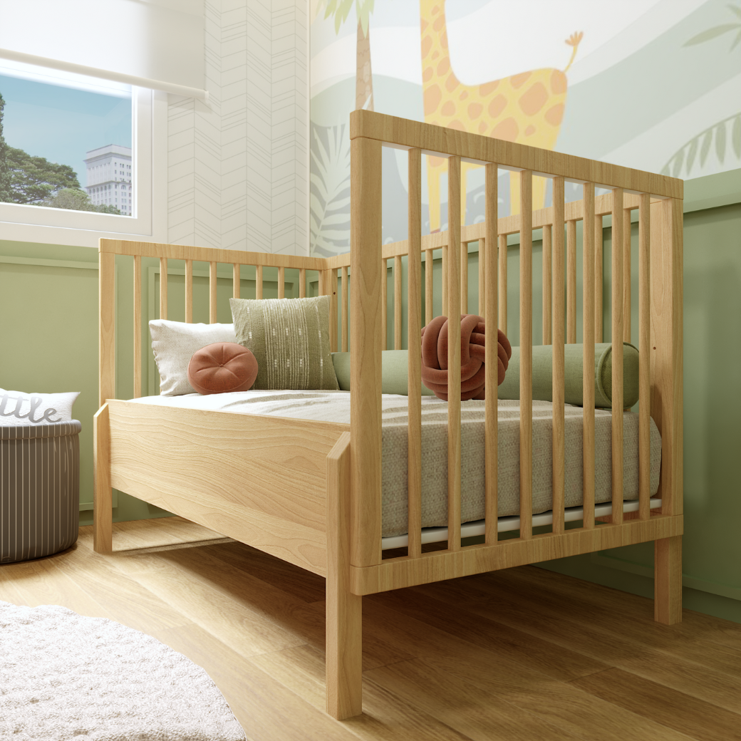 Berço de Bebê 2 em 1 Evolutivo de Madeira Linha Bold