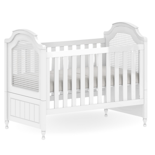 Berço para Bebê com Palinha Branco Fosco Linha Classic