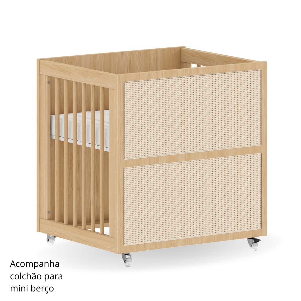 Berço 3 em 1 Evolutivo com Palinha Linha Indy Carvalho Malva