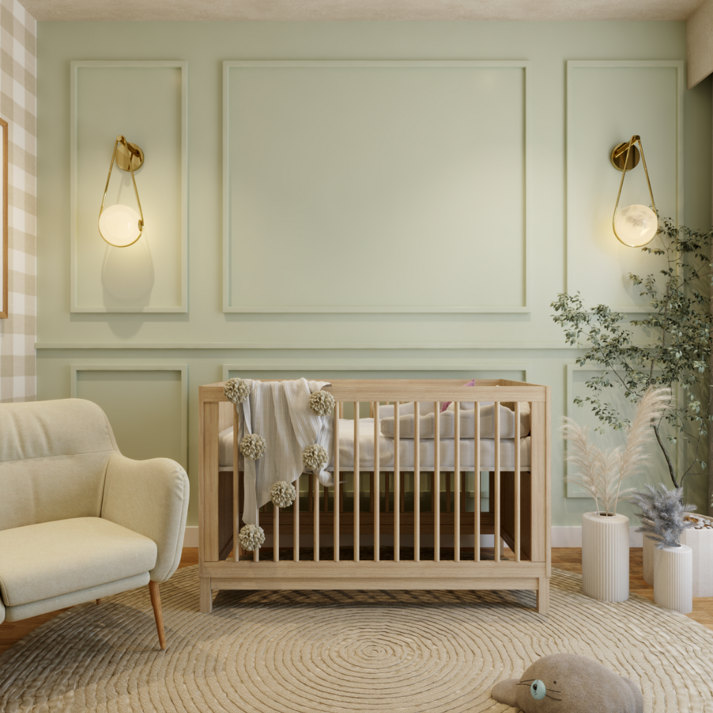 Berço para Bebê com Palinha 2 em 1 Linha Indy Carvalho Malva